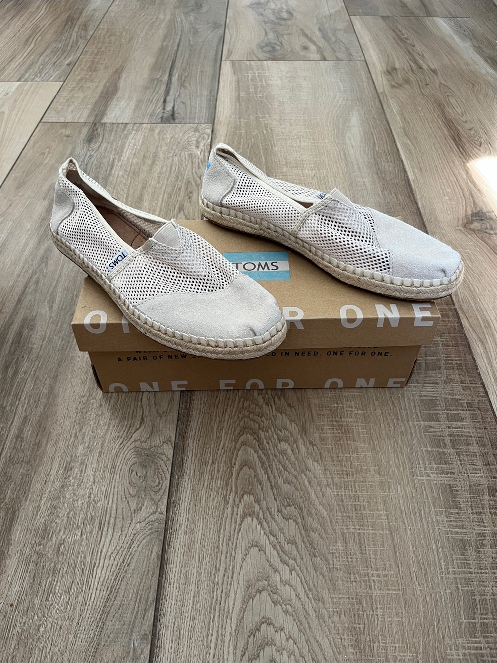 Toms Beige Mesh Slip-On Espadrilles